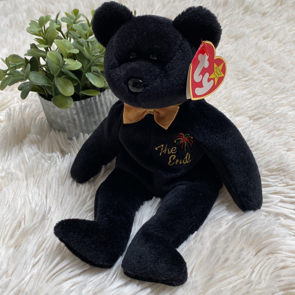 🎉HP🎉 Ty Beanie Baby “The End” Y2K Bear  💗 Retired 12/23/99